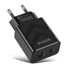 PD 20W 18W EU UK US AU Caricatore USB Type-c Doppia porta Adattatore di alimentazione Spina QC3.0 Caricabatterie per telefoni cellulari da viaggio con ricarica rapida