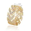Unisex-Ring mit Pfeil-Design, gepflastert, funkelnder Zirkonia, Hip-Hop-Schmuck, vergoldet, Rhodium-Gold, Luxus-Schmuck für Männer und Frauen284P