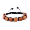 Yoga Seven Chakra Natural Stone Cube Armband Strängar Kvinnor Fashion Justerbart pärlstav armband handledsband för kvinnliga smycken Will och Sandy