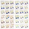 Yunkingdom 36 Paia/lotto Bianco Blu Rosso CZ Orecchini A Cerchio Color Oro per Le Donne Fine Earing Set di Gioielli di Moda Intero