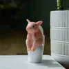 Cute Pig Sitting on Toilet Animal PVC Model Action Figure Decoration Mini Kawaii Toy for Kids Children's Gift Home Decor 211105