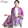 DANKEYISI Ethnischer Winter-Damenschal, Jacquard-Schal, Tücher mit Blumendruck, Damen, lange Pashminas, modische Stola, indisches Echarpe