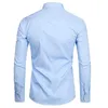 Heren Topkwaliteit Jurk Shirts Mode Slim Fit Lange Mouw Heren Zwart Wit Formele Button Up Chemise Homme 220309