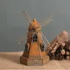 4 Colors Vintage Resin Windmill Ornaments Piggy Bank Dutch windmill Home Decor Europe Models Gifts Furnishing Articles 210924