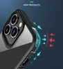 Fundas de teléfono a prueba de golpes duras mate transparentes de primera calidad para iPhone 13 12 Pro Max Mini XR XS X diseño de borde de fibra de carbono