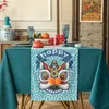 DUNXDECO Table Runner Party Dinner cloth Joy Chinese Traditional Dance Lion Embroidery Soft Waterproof Cover Fabric 210708