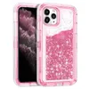 För iPhone 13 fall Glitter Liquid Bling Quicksand Heavy Duty Full Protection Hybrid Shock Full Skyddskåpa Kompatibel med iPhone13 Pro Max 12 11 XR XS