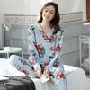 Плюс размер 4XL Pajamas наборы для женщин Pajama с длинным рукавом хлопчатобумажные кухонные одежды женская зимняя весна Pajamas домашняя одежда домашняя одежда 211212
