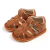 Римский стиль мягкие кожаные детские сандалии малыши летние маленькие туфли для девочек мальчики 0-18 м сандалии новорожденных не скольжения первые ходунки 210317