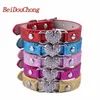 Dog Collars & Leashes 10pcs/lot Designer Collar Rhinestone Heart Accessories Leather Pet Necklace For Small Dogs Cats Red Pink
