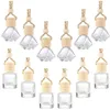 Car Hanging Perfume Bottle Pendant Air Freshener Diffuser Empty Glass Bottles for Essential Oils Ornaments