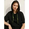 Amii Minimalismo Verão Hoodies para Mulheres Esporte Causal 100% Algodão Com capuz Mulheres Cabo de Cintura Elástica Calças Mulheres 12130278 210709