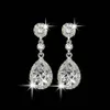 boucles d'oreilles de mariée longue goutte strass