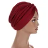 Muslimische Frauen Turban Twist Ruffle Banadans Krebs Chemo Kopf Wrap Blumendruck Baumwolle Haarschmuck Turbante