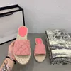 Dam Läder Espadrille Sandal Slide Designer Sandal Högkvalitativt äkta läder Sladd Plattform Dubbel hårdvara Utomhus strandrutschbanor med låda