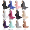 Muslimskvinnor Rhinestone Bomull Jersey Long Scarf Rhinestone Headscarf Islamic Hijab Head Wrap Arabic Solid Pashmina