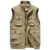 Jaqueta sem mangas dos homens de inverno Vista de lã desregulando quente Military muitos bolso tático casaco masculino outono peles waistcoat homens 210925