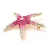 Pins, broches moda strass starfish para mulheres grande inseto broche pino vestido acessórios cute jóias