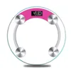 Round Electronic Weight Scale LCD Display Toughened Glass 180Kg Bathroom Gym Smart Body Weighing Digital Scale diameter 26/28cm H1229