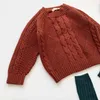 Herfst Kinderen Breien Jas Baby Meisjes Jongens Pullover Sweaters Winter Effen Kleur Lange Mouwen Kleding 211104