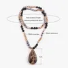 RH mode bohemien sieraden natuurlijke stenen / glas kristal geknoopt met semi kostbare hanger boho ketting vrouwen gift dropship