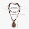 RH Fashion Bohemian Jewelry Natural Stones Glass Crystal Knuted With Semi Precious Pendant Boho Necklace Women Gift Dropship227T