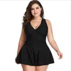 OnePiece Suits 2021 Plus Size 3XL Fat Womens Swim Wear Tankini Dress Solid Bathing Suit Two Pieces Slim Swimsuit Big For Ladies7683939
