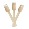 Disposable Dinnerware Eco-Friendly 16cm Wooden Cutlery Forks Spoons Dessert Utensils Party Birthday Home Tableware