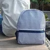 Военно -морской флот Большой Seersucker School Bags 25pcs лот Ga Warehouse Cotton Stripes Classic Rackpack Soft Boy Персонализированные рюкзаки Domil106031