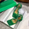 En Kaliteli Moda Lüks kadın Sandalet Yaz Açık Bayanlar Yüksek Topuklu Ayakkabı Tasarımcısı Dantel-up Parti Sandal Yeşil Sarı Gümüş Kırmızı Siyah Boyutu 35-41