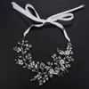 Silver Bridal Headpieces Pearls Beaded Hairband Tiaras Women Headdress Hair Accessories For Wedding Parties CL0115