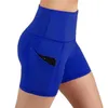 Sommer Atmungsaktive Frauen Hohe Taille Shorts Elastizität Gym Workout Push-Up Dünne Seite Tasche Schwarz 210604