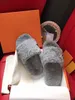 Top Quality Luxurys designers Women Ladies wool half Slippers Slides Winter fur Fluffy Furry letters Sandals Warm Comfortable Fuzzy Girl Flip Flop with box