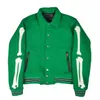 Fashion Mens Green Black Jacket Classic Man Luxury Jackes Knochenbuchstaben Stickstößel Stichmäntel Baseball Stylsh Streetwear Oberbekleidung