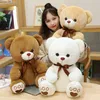 Adorable ours en peluche avec nœud papillon, Animal en peluche, jouets pour amoureux, cadeau d'anniversaire pour bébé fille