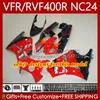 Carrosserie pour HONDA RVF400R NC24 V4 RVF400 R 1987 1988 Corps 78No.108 RVF VFR 400 Rose brillant VFR400 R 400RR 87-88 VFR 400R VFR400RR VFR400R 87 88 Kit de carénage de moto