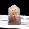 10 sztuk Naturalny Druzy Agate Geode Mineral Rock Quartz Crystal Cluster Cluster Tower Point Prism Wand Healing Chakra Drusy Gemstone Obelisk Patmen