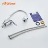 Accoona Zink Alloy Köksplan Tube 3 Typ av vattenvägs Outlet Rör Tap Basin VVS Hårdvara Mässing Bink Faucets A4868 210724