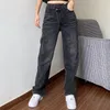 Mom Jeans Womens Baggay Pantaloni ad alta vita Dritti Donne Black Fashion Casual Casuals Spese Indefinate 210302