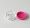 Pots vides en plastique transparent de 3ML, couvercle rose vif, taille de 3 grammes pour crème cosmétique, ombre à paupières, poudre d'ongles, bijoux, 2021