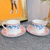High-grade quality bone china cups and saucers ceramic coffee set afternoon tea suit fashionable drinkware240l