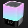 Nattlampor Väckarklocka Högtalare Smart Touch Control Dimbar RGB LED Bordslampa Till Bedroom HiFi Sound Multi-Color Ändra Undantaget Porto