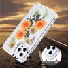 3 i 1 riktiga torkade blomma transparenta fall för iPhone 13 13Pro 12 11 PRO XS Max X XR 6 7 8 Plus Bling Folie Stötskyddat Dual Layer Protective Hard PC Soft TPU Phone Case Cover