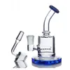 5,5 pollici Viola Verde Blu Rosa Mini Bubbler Bong in vetro per acqua Shisha Recyler Fumatori Narghilè 14mm Banger Disponibile