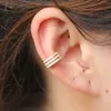 three cz line half circle 925 sterling silver ear cuff delicate minimal women no piercing Cuffs lovely earring for girl1206429
