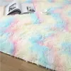 Arcobaleno Colori Tappeti Tie Dyeing Peluche Morbido Per Camera Da Letto Soggiorno Tappetini antiscivolo Tappeti per bambini 210626