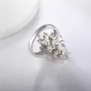 gzゾンファ高品質の天然梨オパール宝石の女性婚約指輪925スターリングシルバージュエリー