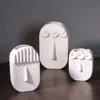 Vaso de rosto de cerâmica funky branca Planter engraçado Planter fofo humano Flower Pot Decor de escultura nórdica para restaurante de casamento em casa
