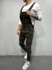 Men's Camouflage Jeans Jumpsuits Hi Street Distressed Denim Bib Overalls For Man Suspender Pants S - 3XL Round The Waist
