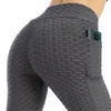 Mallas de bolsillo anticelulitis sexis sin costuras para mujer, pantalones ajustados deportivos de realce de cintura alta para entrenamiento de Fitness y realce de cadera